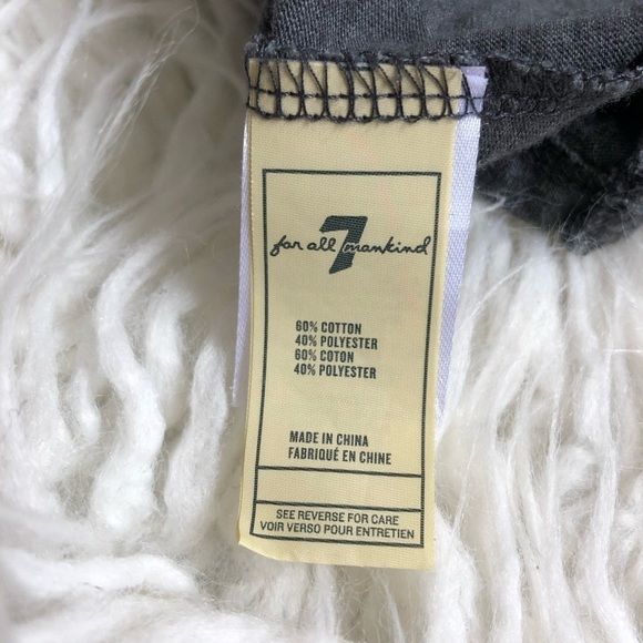 7 for all Mankind Kids Cotton Blend V-Neck T-Shirt - Picture 6 of 8